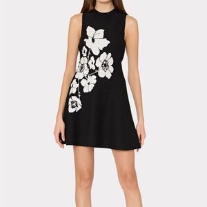 Milly Floral Flare Knit Mini Dress